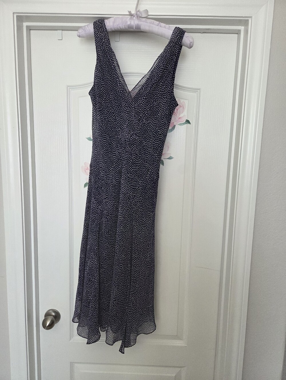 Diane Von Furstenberg Navy Silk Bias Cut Dress Size 6 BNWT - Picture 9 of 11